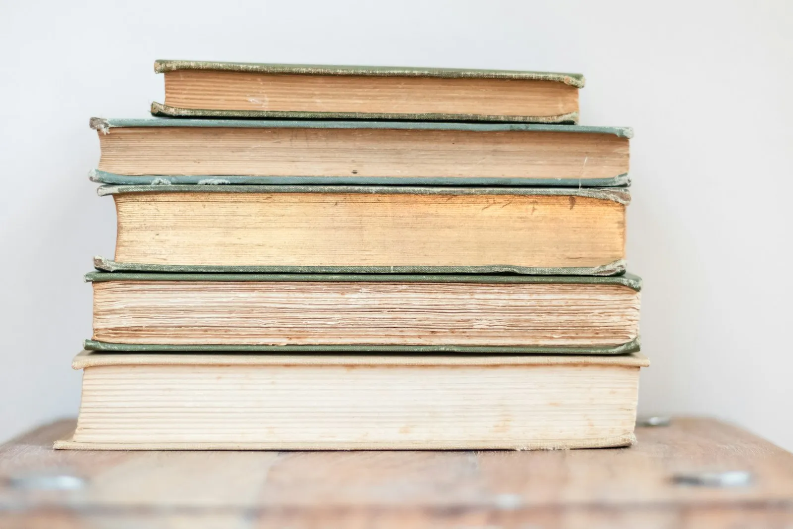 A stack of old books